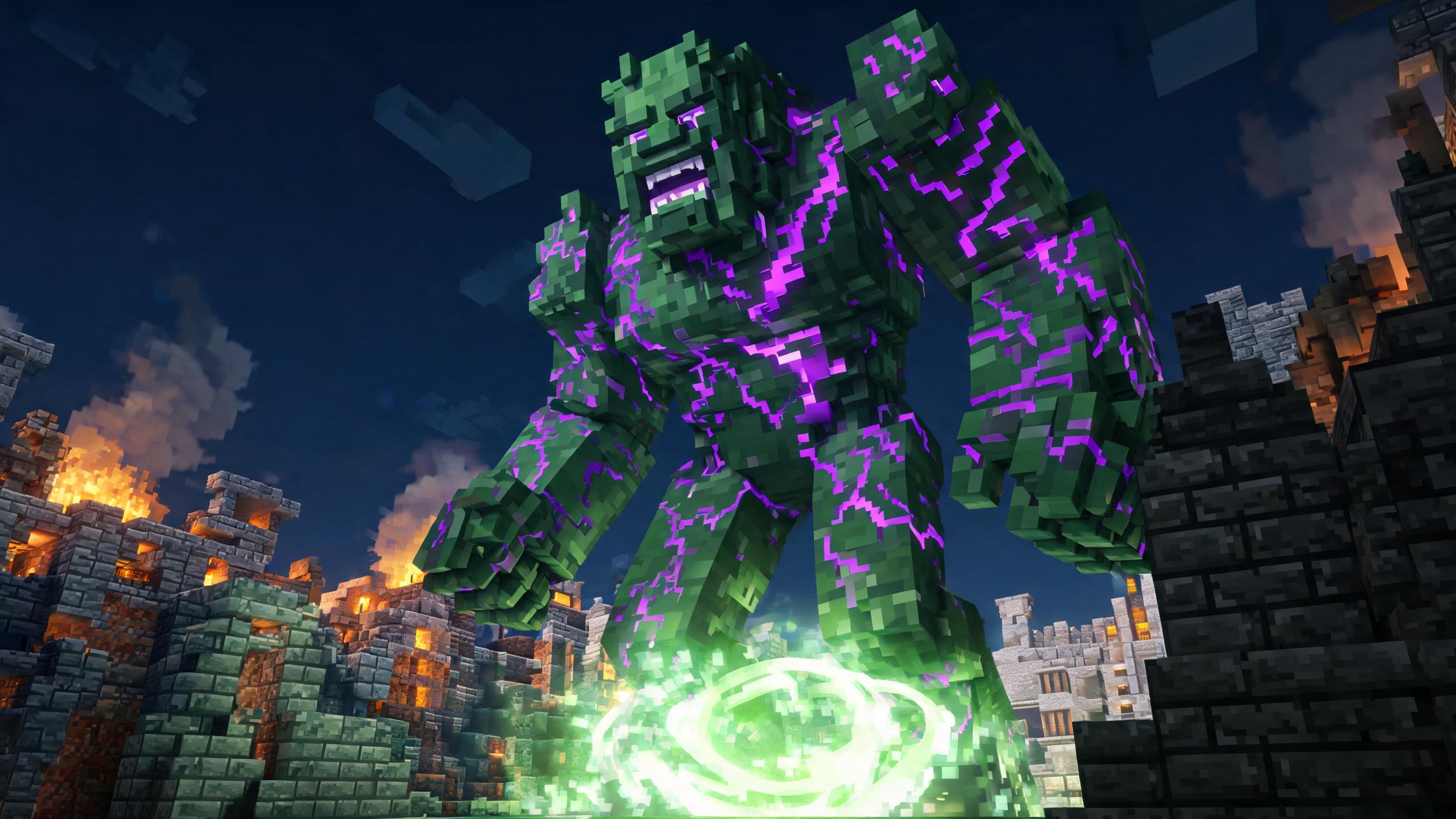 Soul-corrupted creeper — Battle for Tokyo launch event boss in Minecraft Dungeons 2 (Dungeons2Guide original artwork)