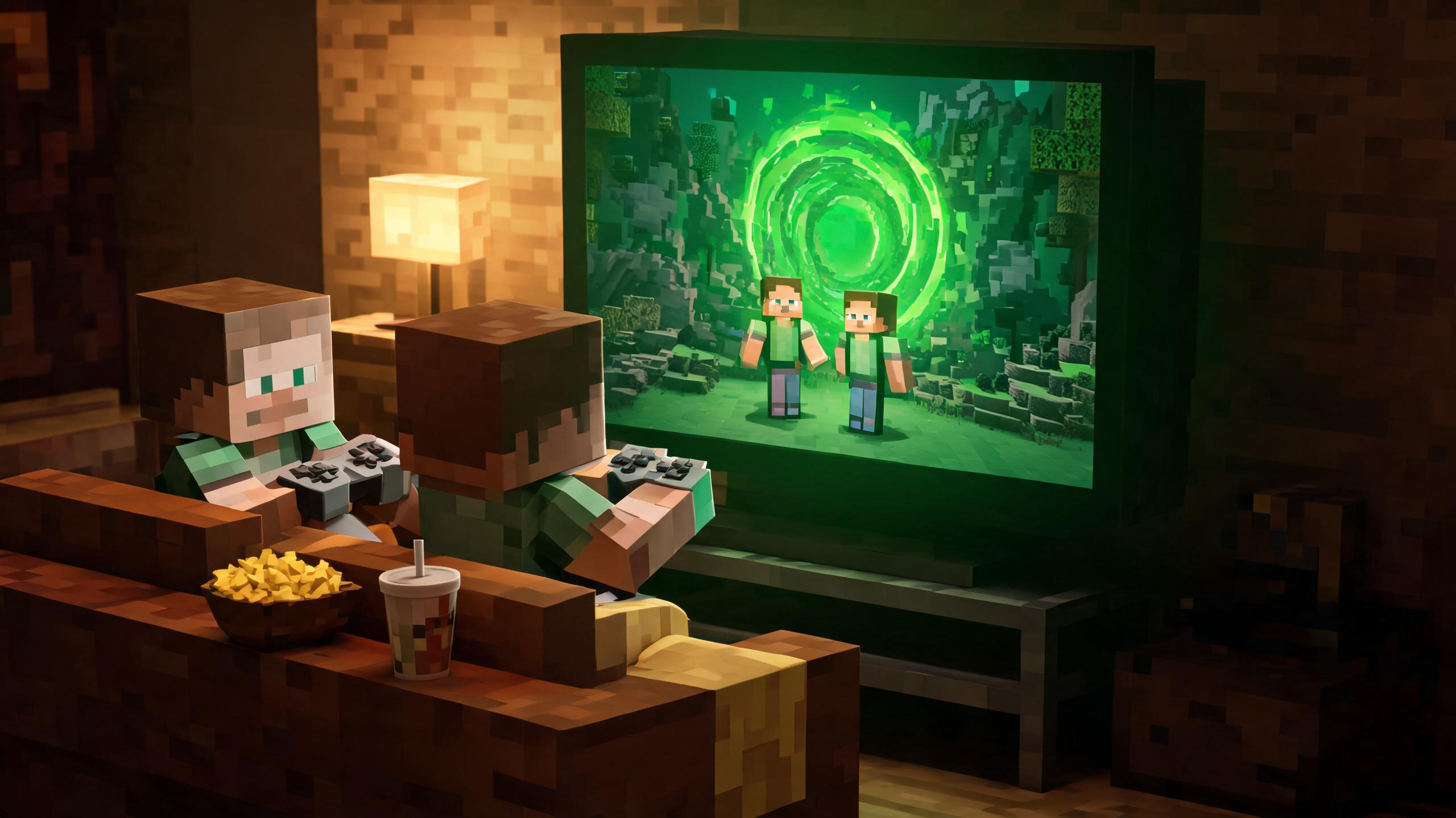 Couch co-op in Minecraft Dungeons 2